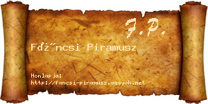 Fáncsi Piramusz névjegykártya
